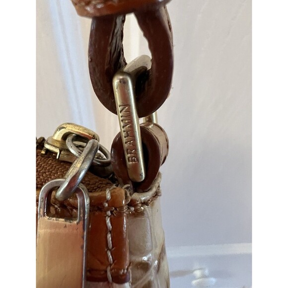 Brahmin Manhattan Croc Embossed Crossbody Bag Beige/brown / Tan - Picture 6 of 8